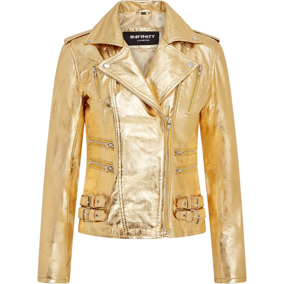 Brando Bikerjacke aus Metallic-Leder