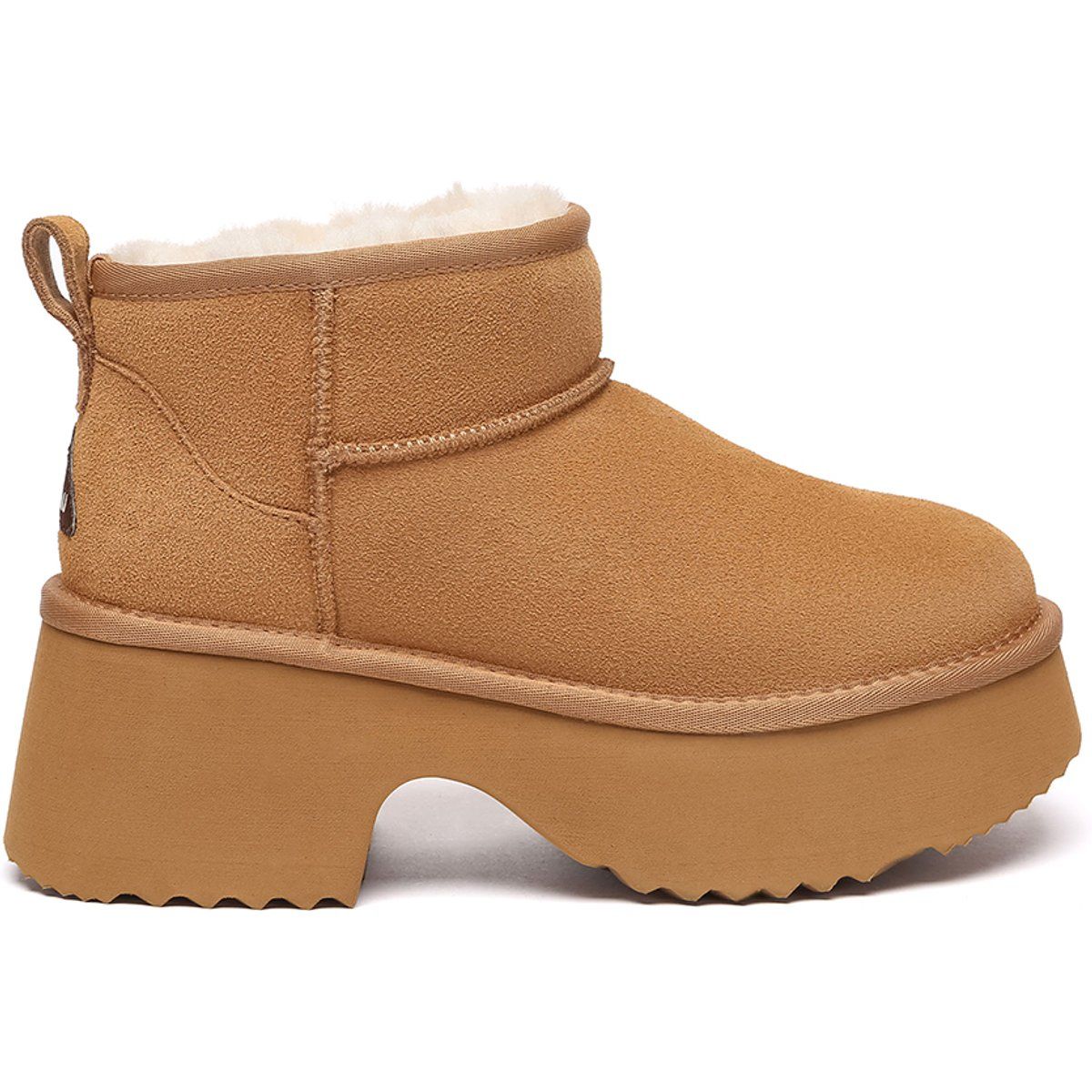 Wandelbare Plateau-Lammfell-Stiefeletten