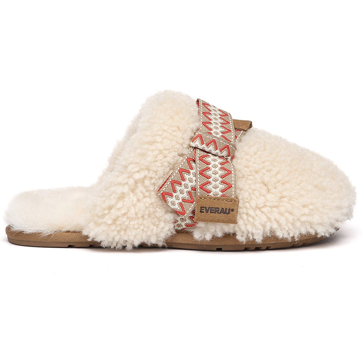 Gemütliche Lammfell-Slipper mit Schleife