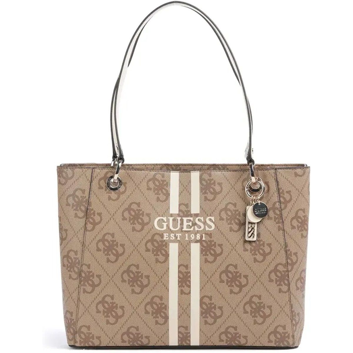 Klassische Monogramm-Tote mit Streifen