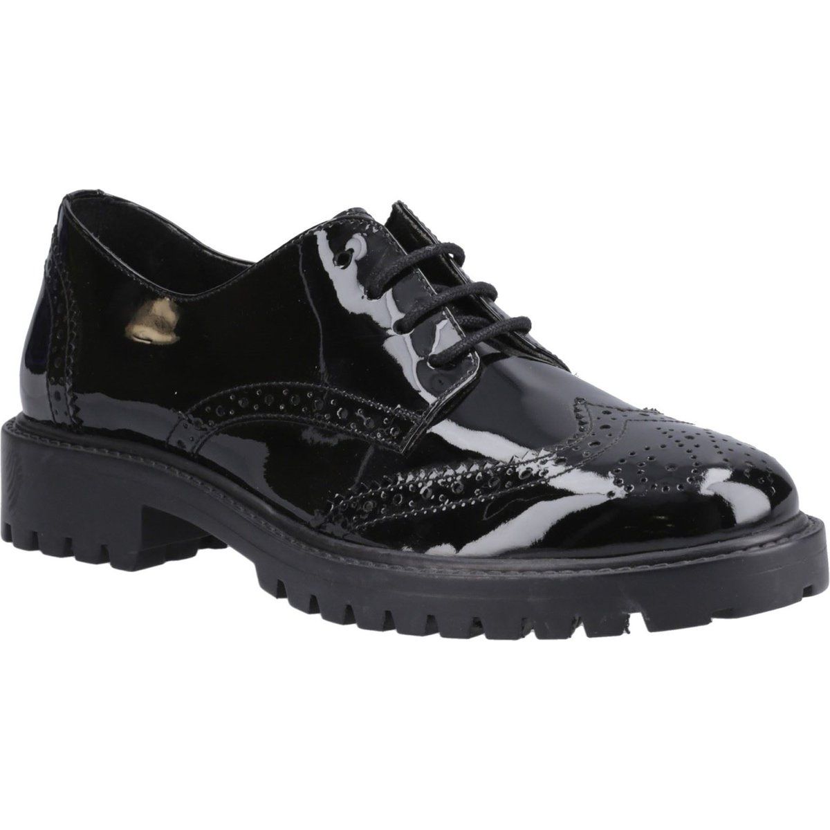 Lackleder Brogues mit Plateausohle
