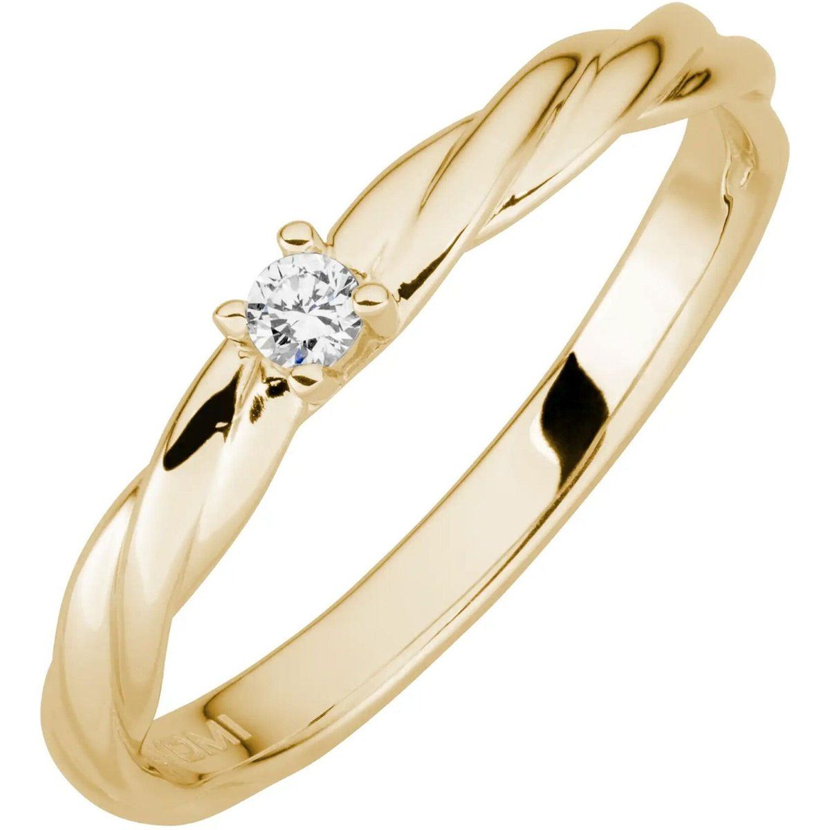 Gedrehte Ringschiene mit Solitär-Diamant