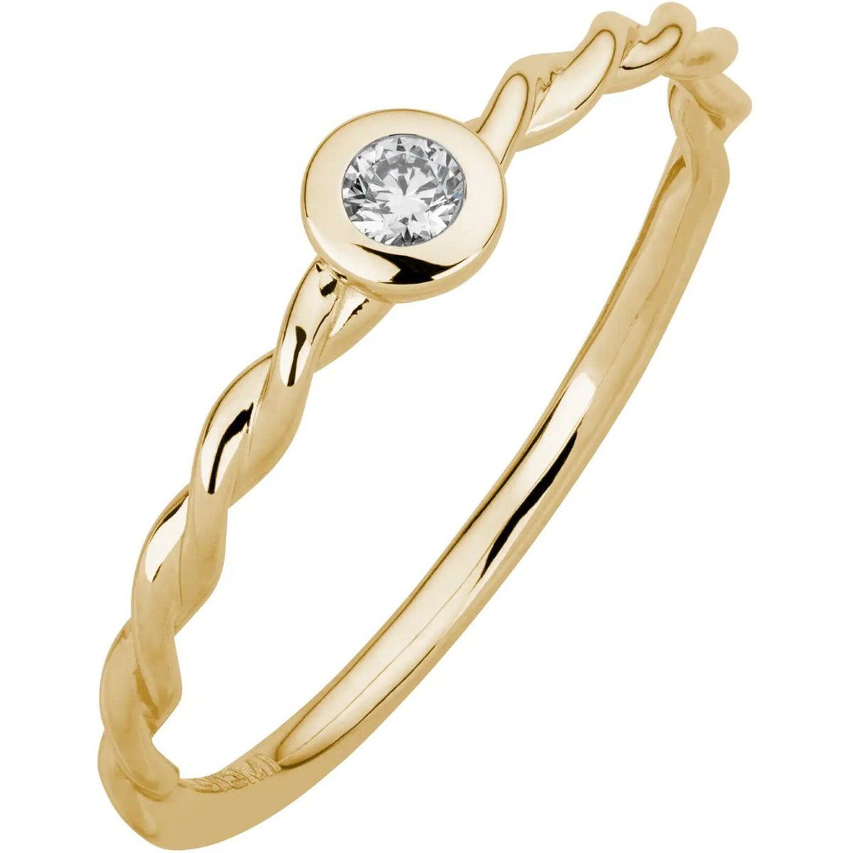 Diamantring mit gedrehter Ringschiene