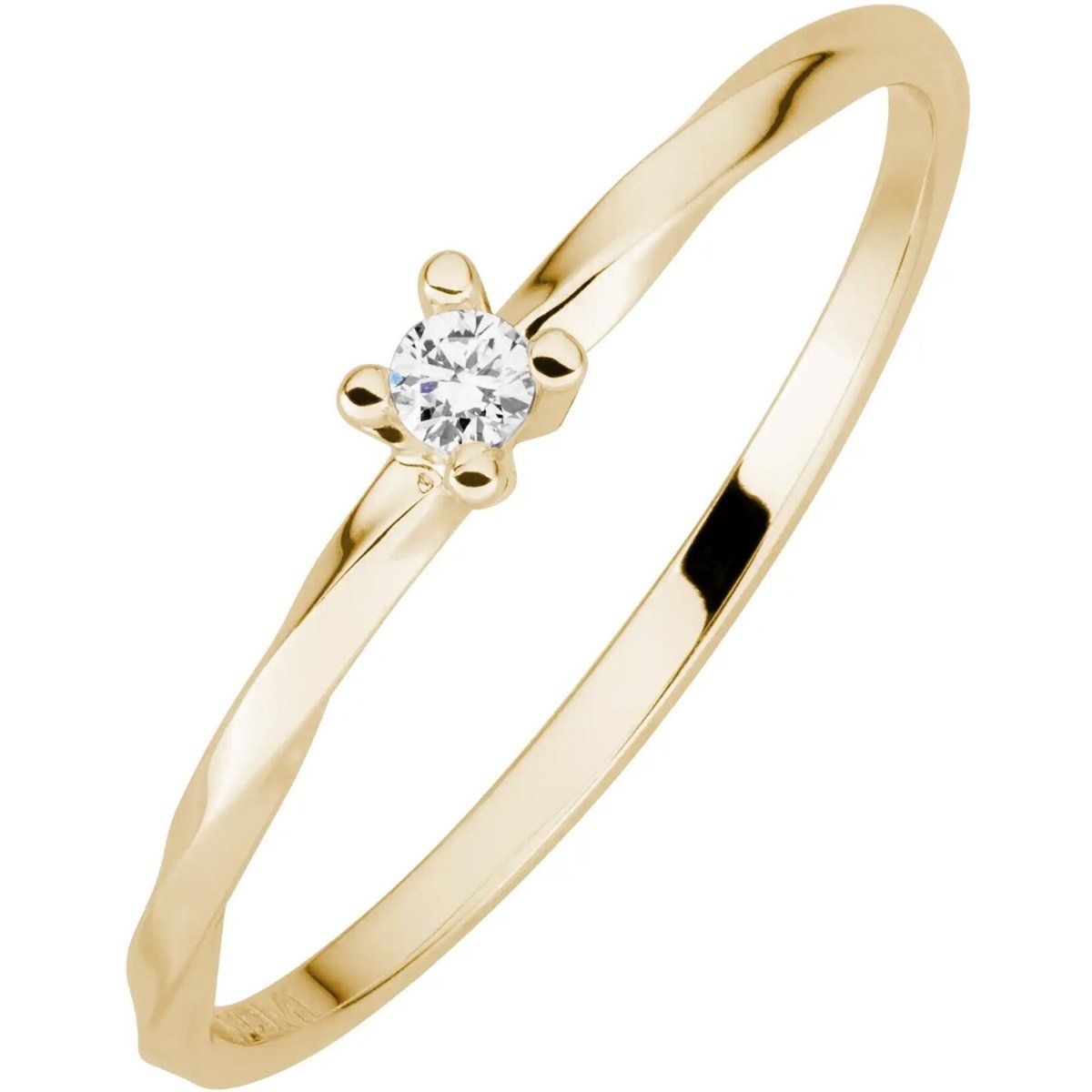 Gedrehter Solitärring mit Diamant