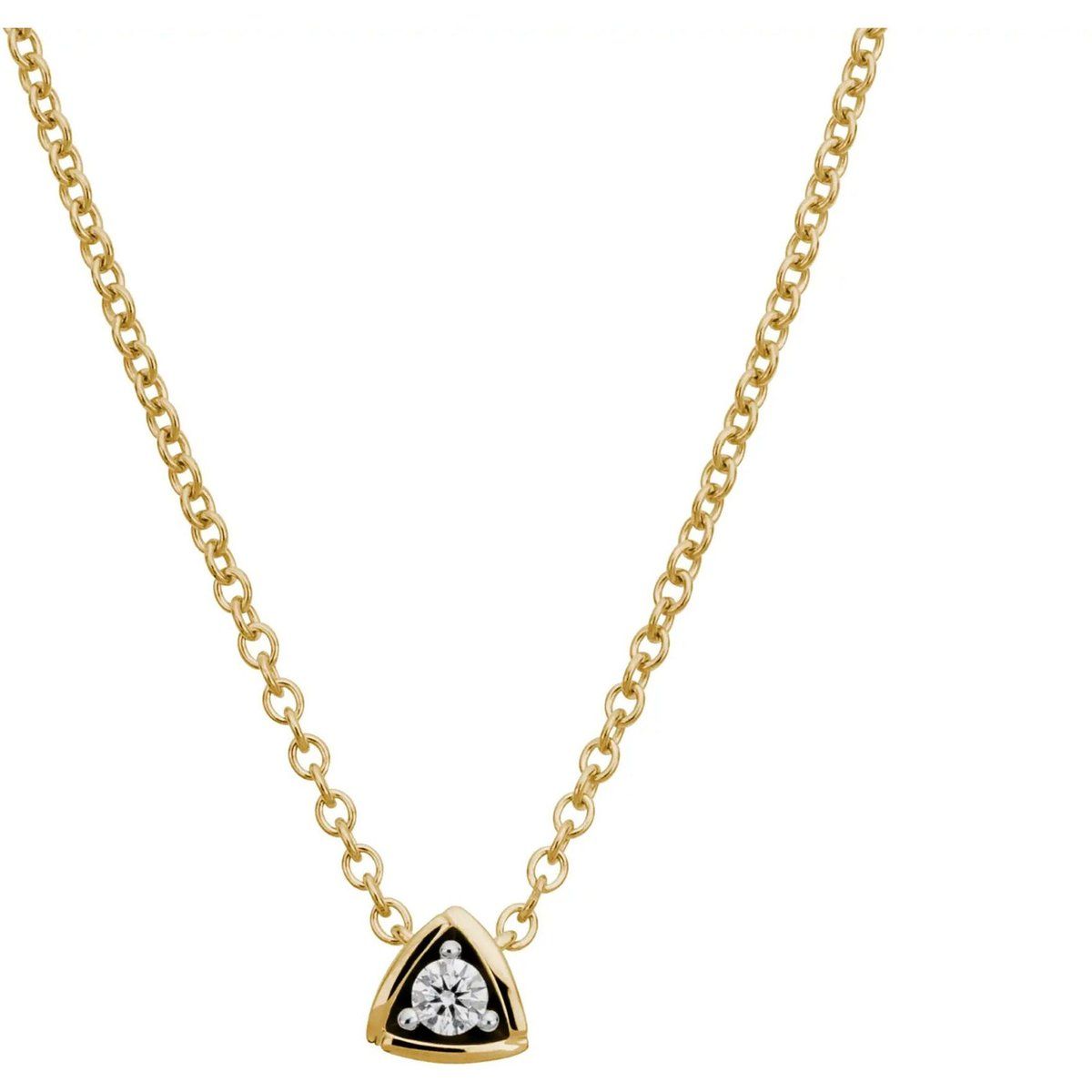 Geometrisches Collier mit Diamant-Dreieck