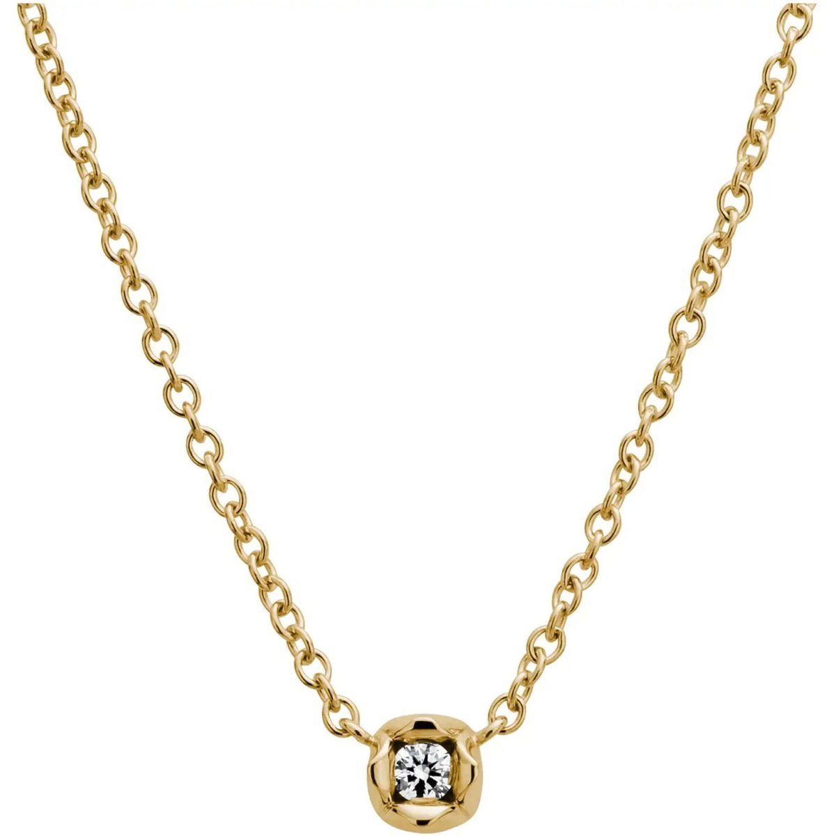 Goldhalskette mit Diamant-Blütenanhänger