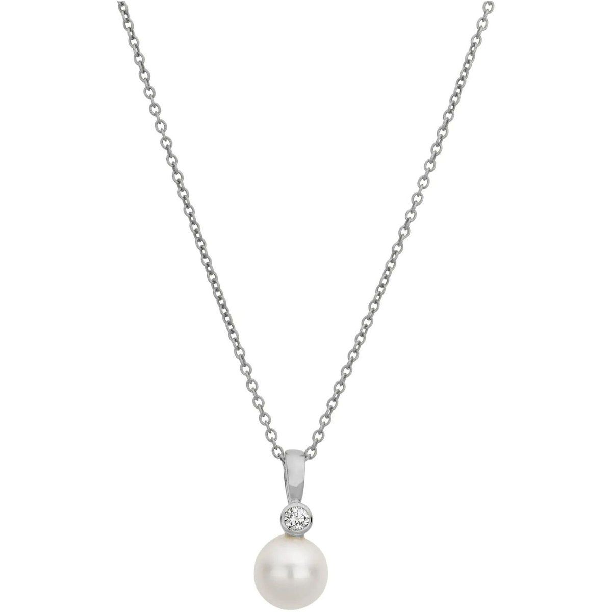Glänzende Perle mit Solitär-Diamant