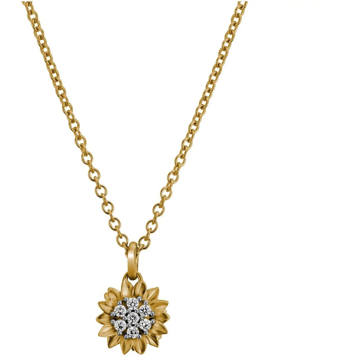 Sonnenblumen-Diamant-Halskette