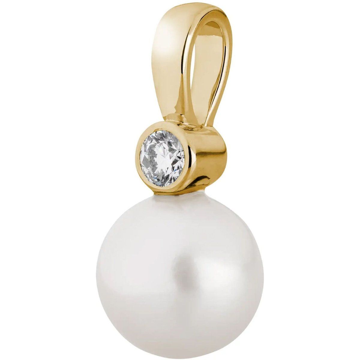 Eleganter Perlenanhänger mit synthetischem Diamanten