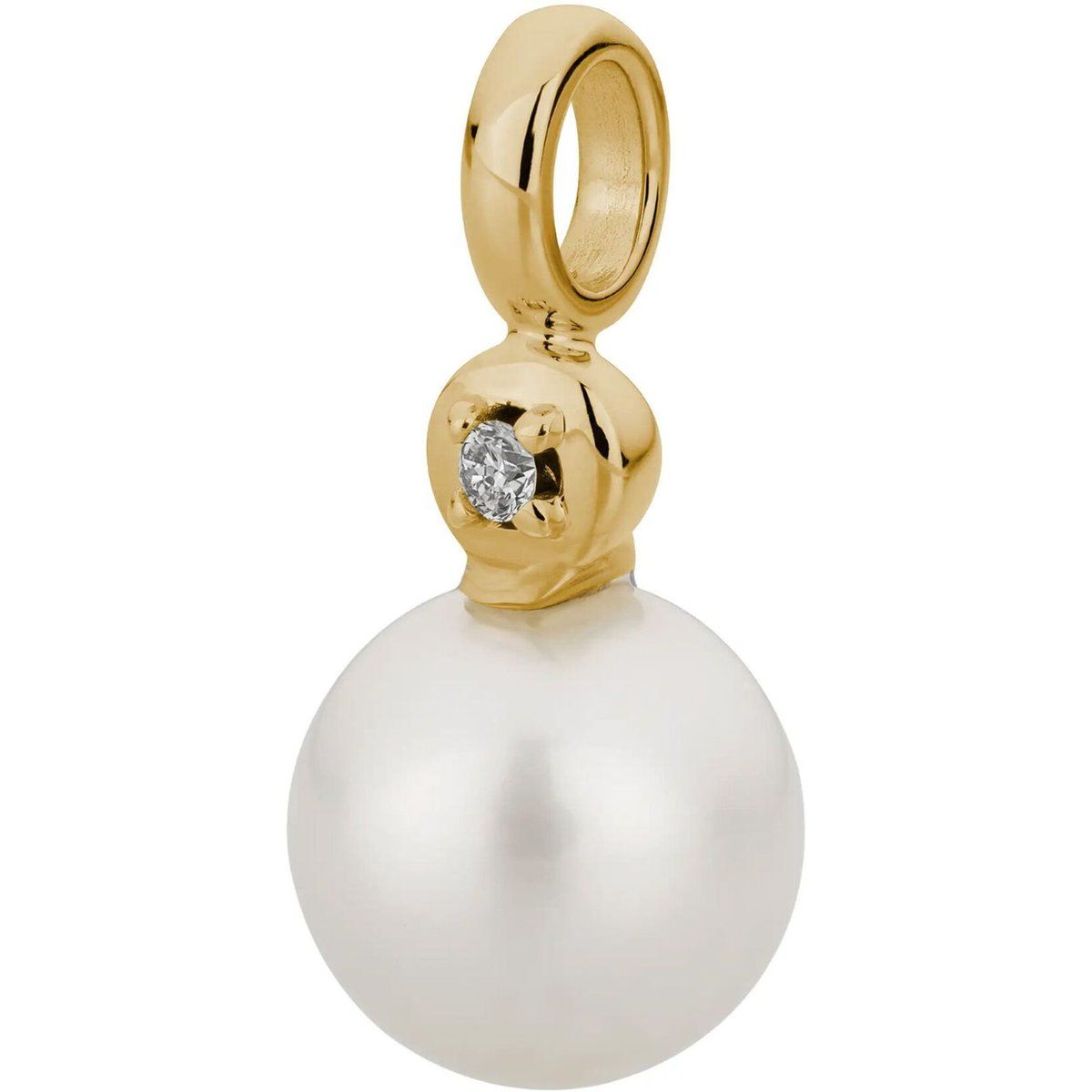 Eleganter Gold-Perlen-Diamant-Anhänger
