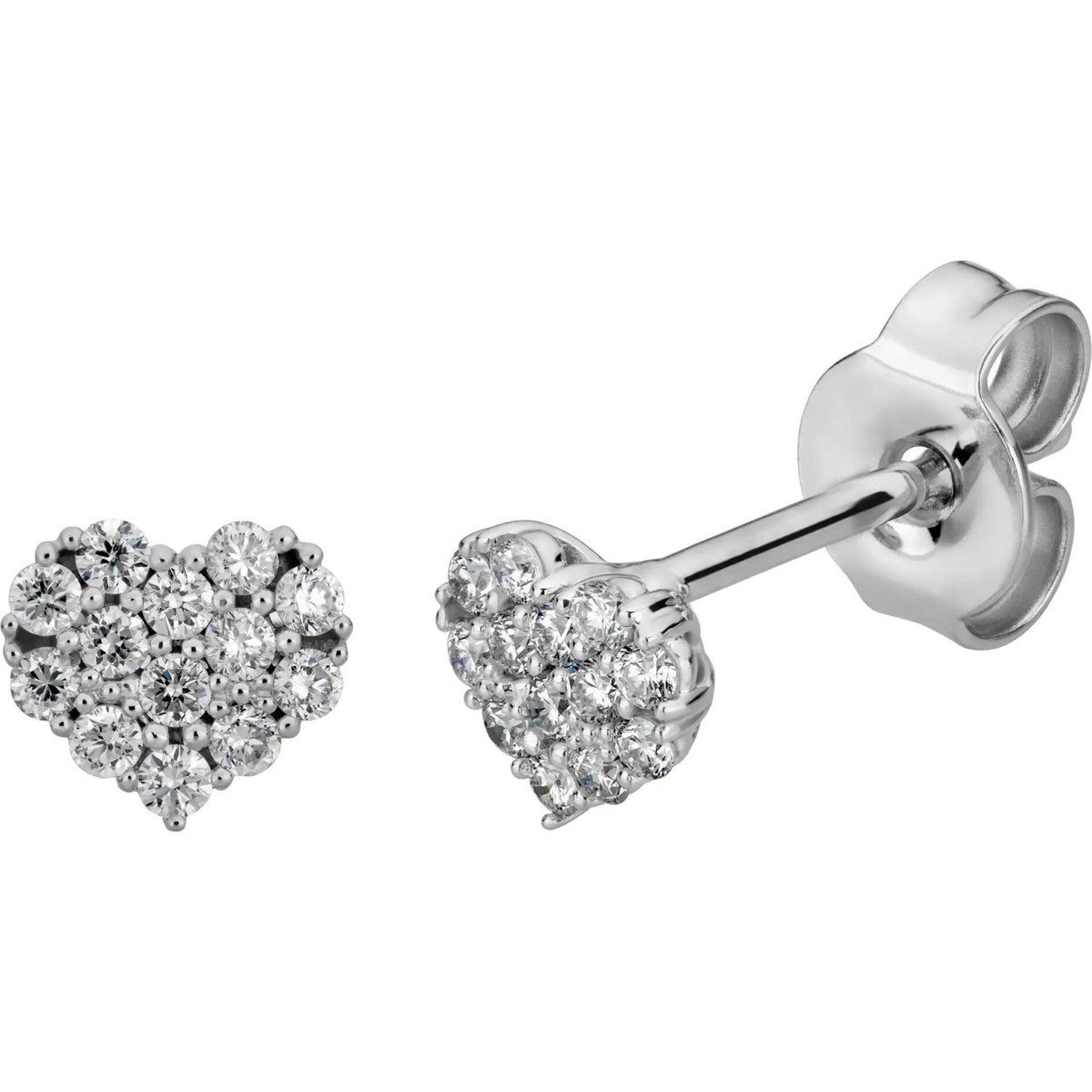 Diamant Herzstecker aus Weißgold