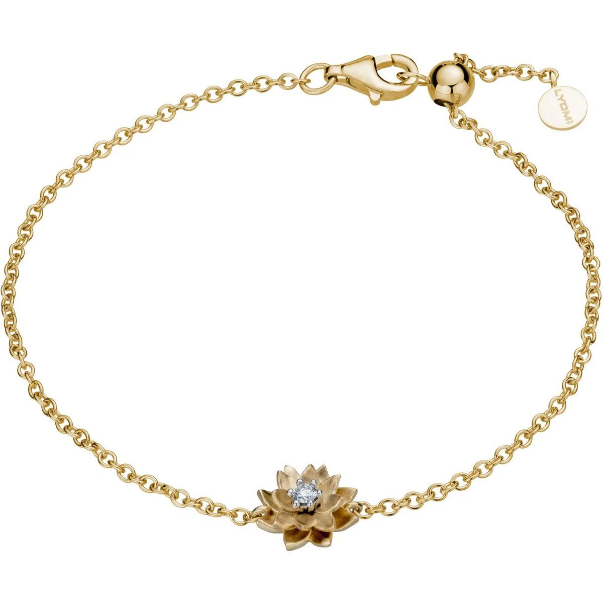 Lotusblüten-Armband aus Gold mit Diamant