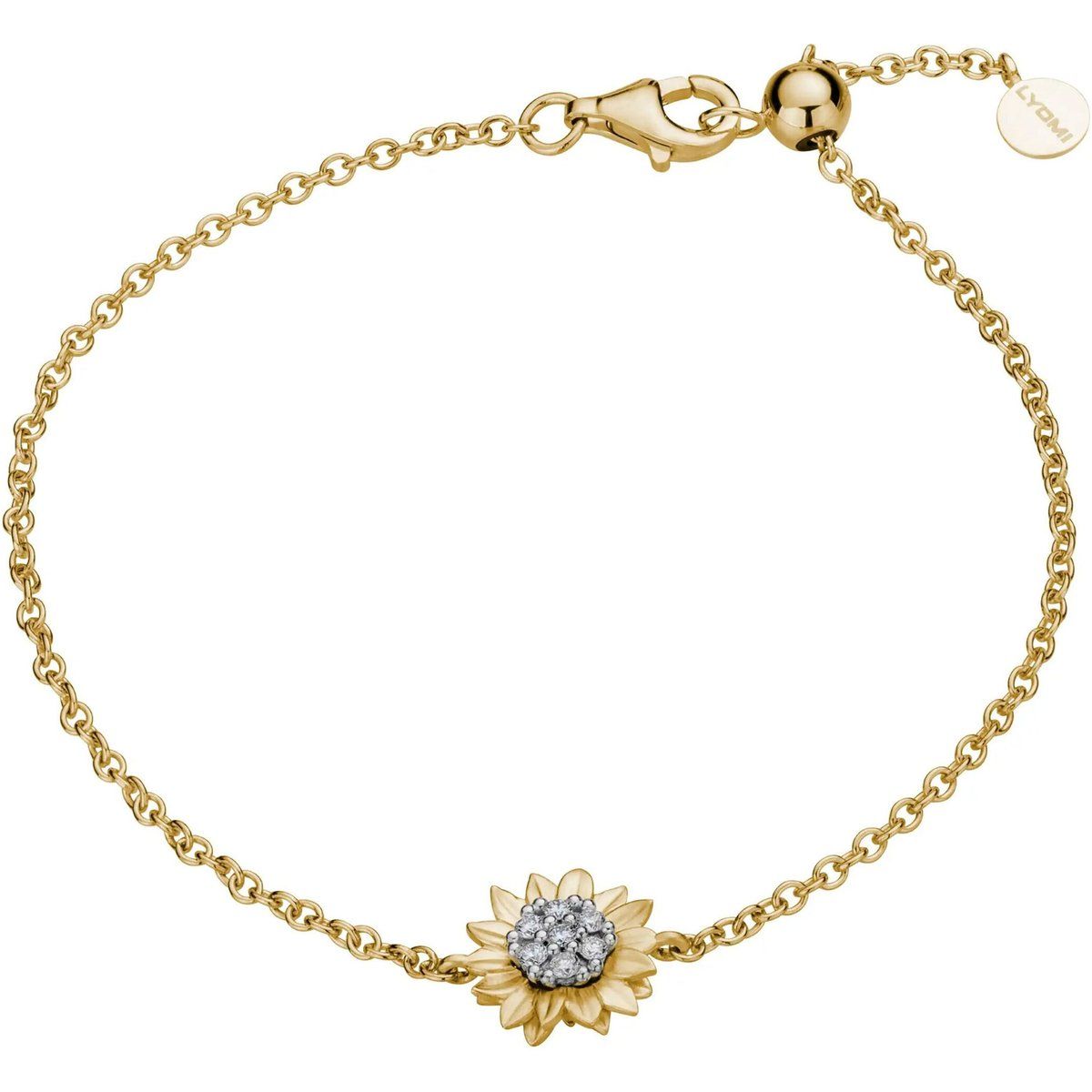 Armband mit Sonnenblume und Lab-Diamanten