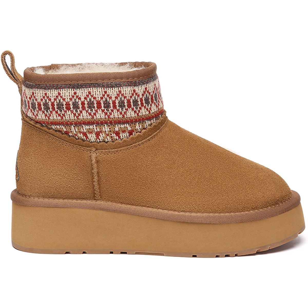 Plateau-Stiefel mit gewebtem Schaft