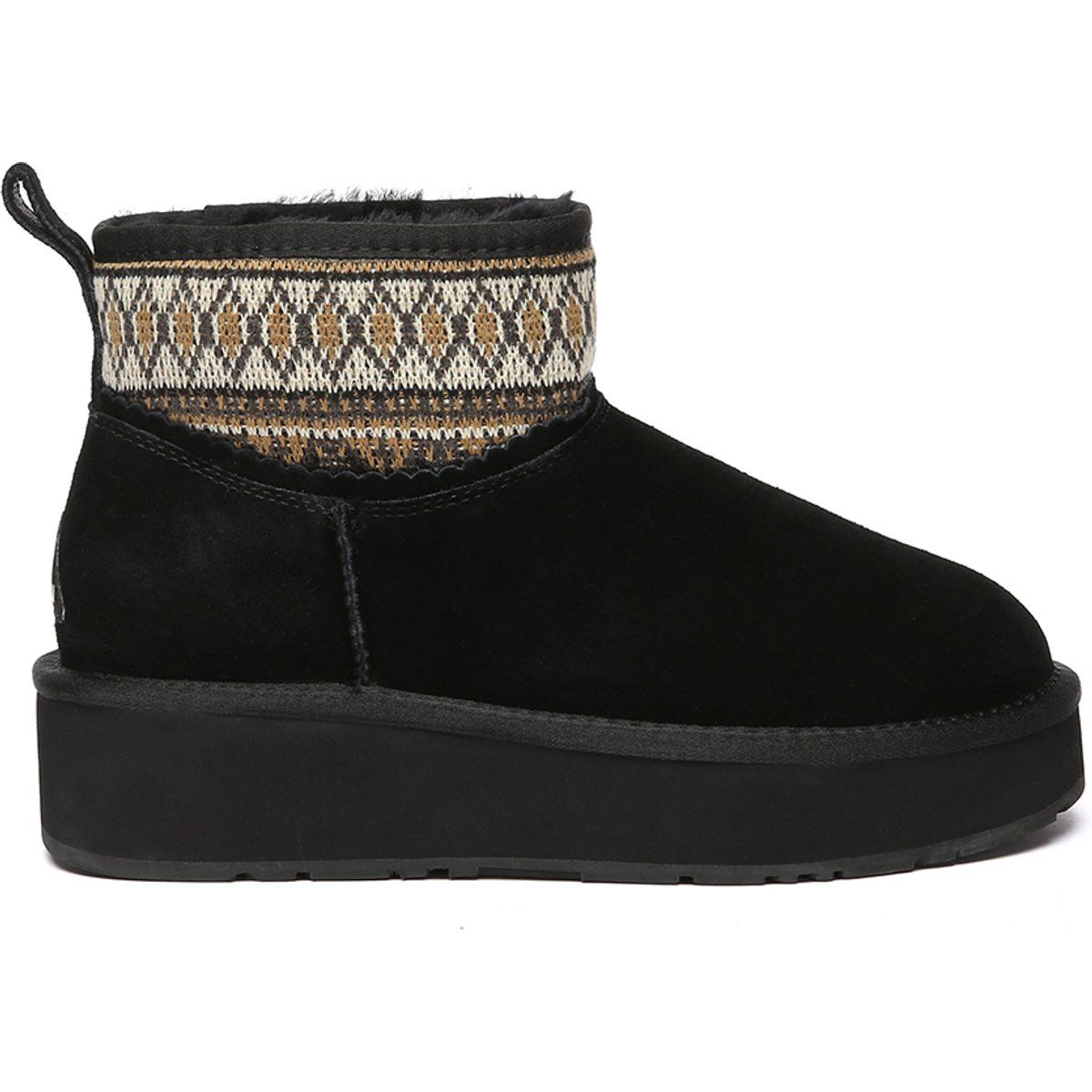 Plateau-Stiefeletten mit gewebtem Rand