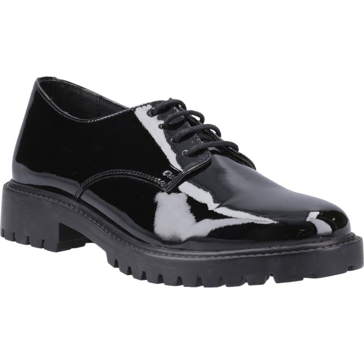 Klobige Derby-Schuhe aus Lackleder