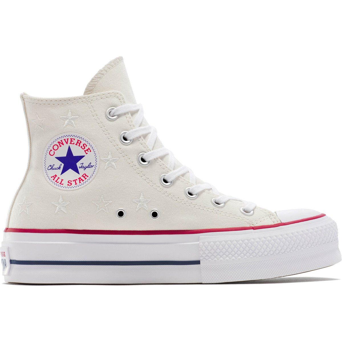 Plateau-High-Tops mit Sternenstickerei