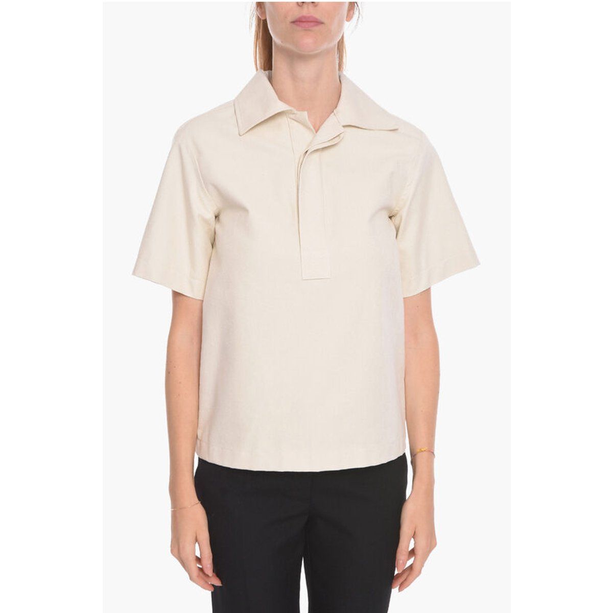 Minimalistische Bluse mit verdeckter Leiste