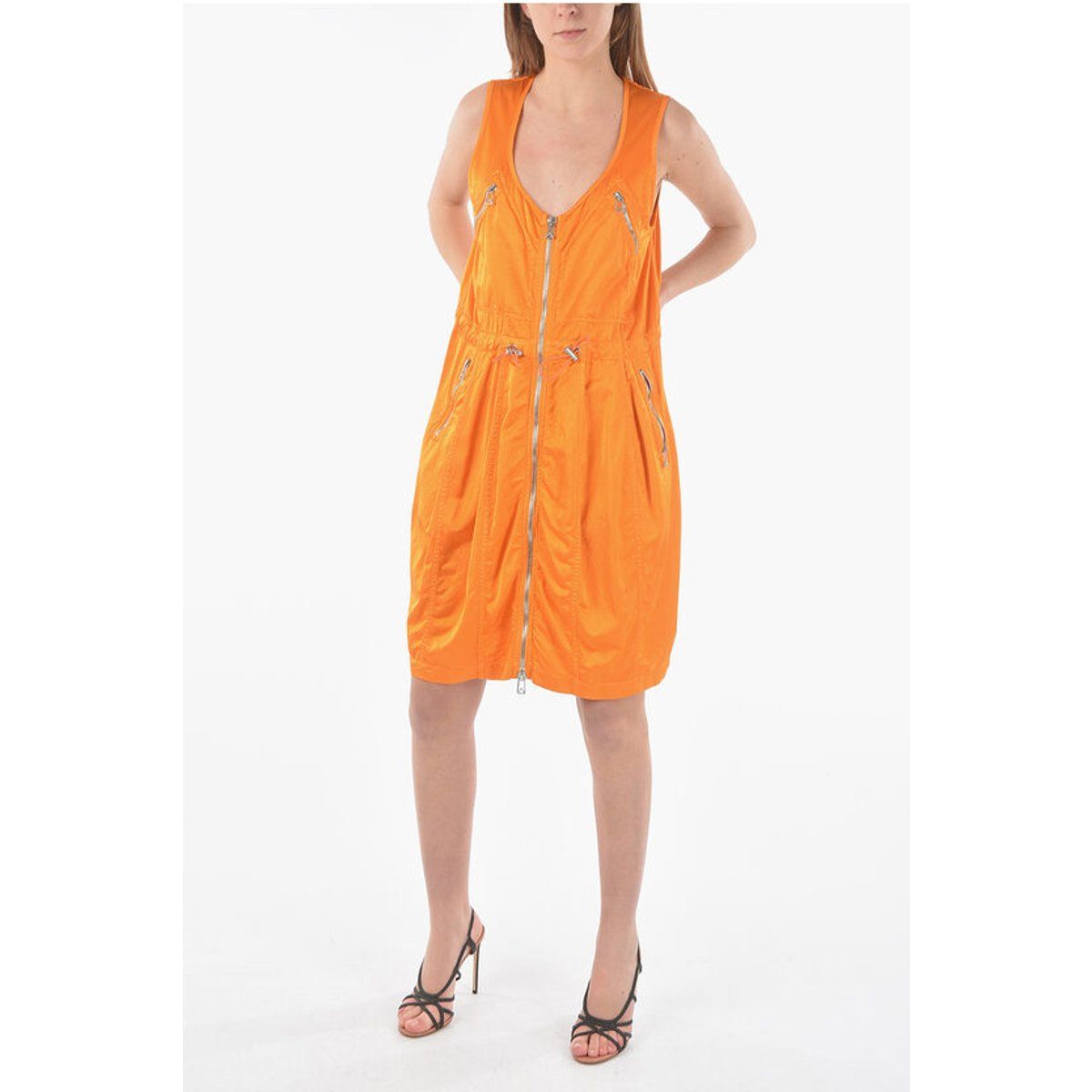 Utility-Minikleid mit Reißverschluss