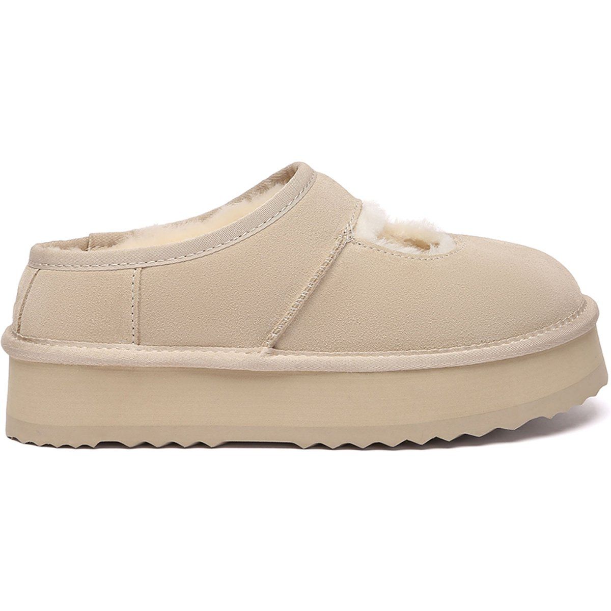 Kuschelige Mary Jane Plateau-Slipper
