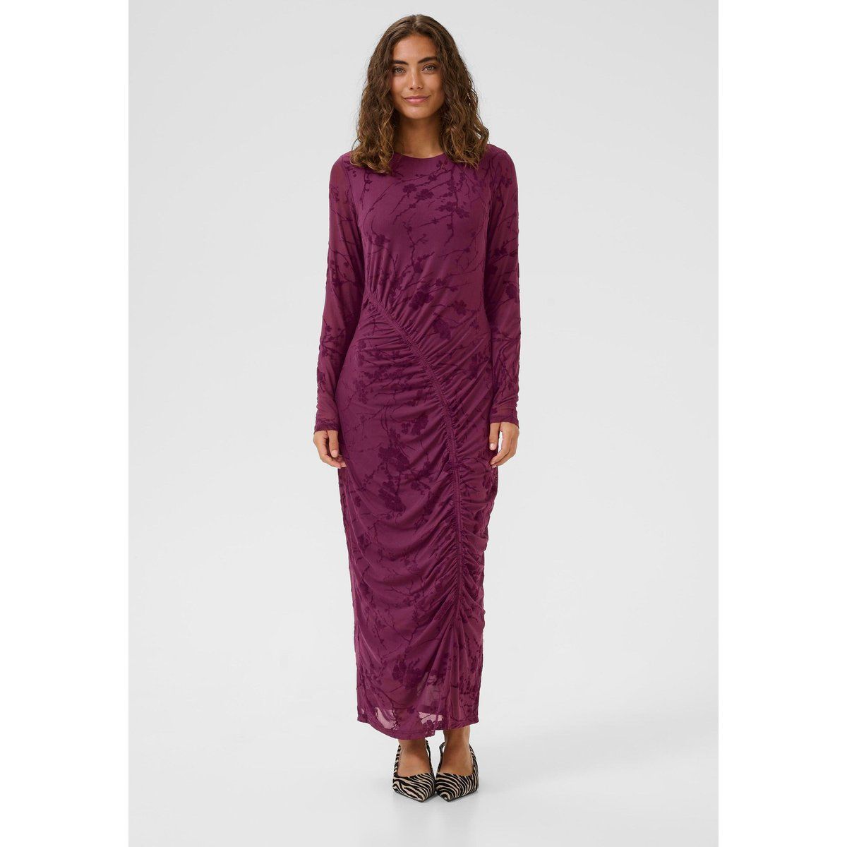 Elegantes Mesh-Kleid mit Blumenmuster
