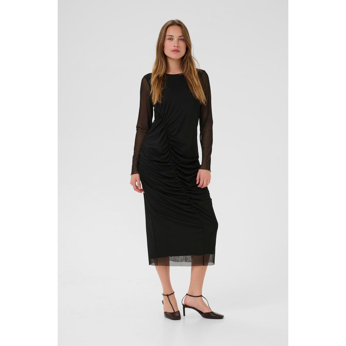 Raff-Midikleid in figurbetonter Passform