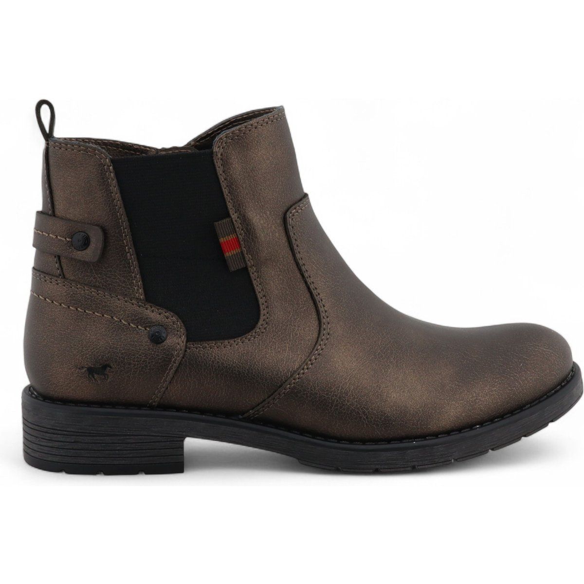 Metallische Stiefeletten mit Reißverschluss
