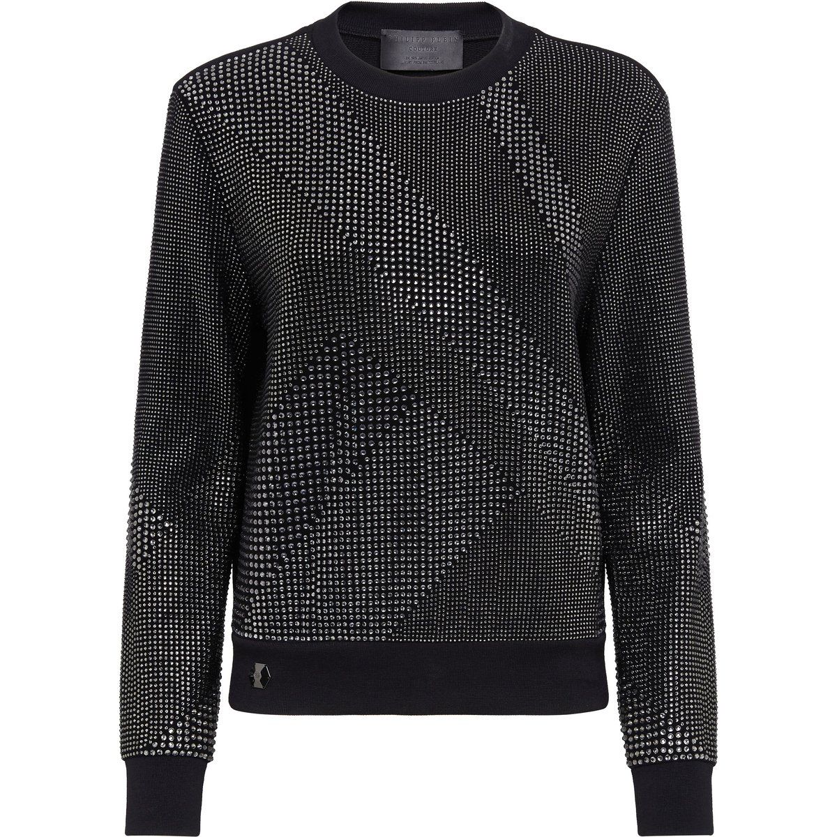 Kristallbesetztes Langarm-Sweatshirt