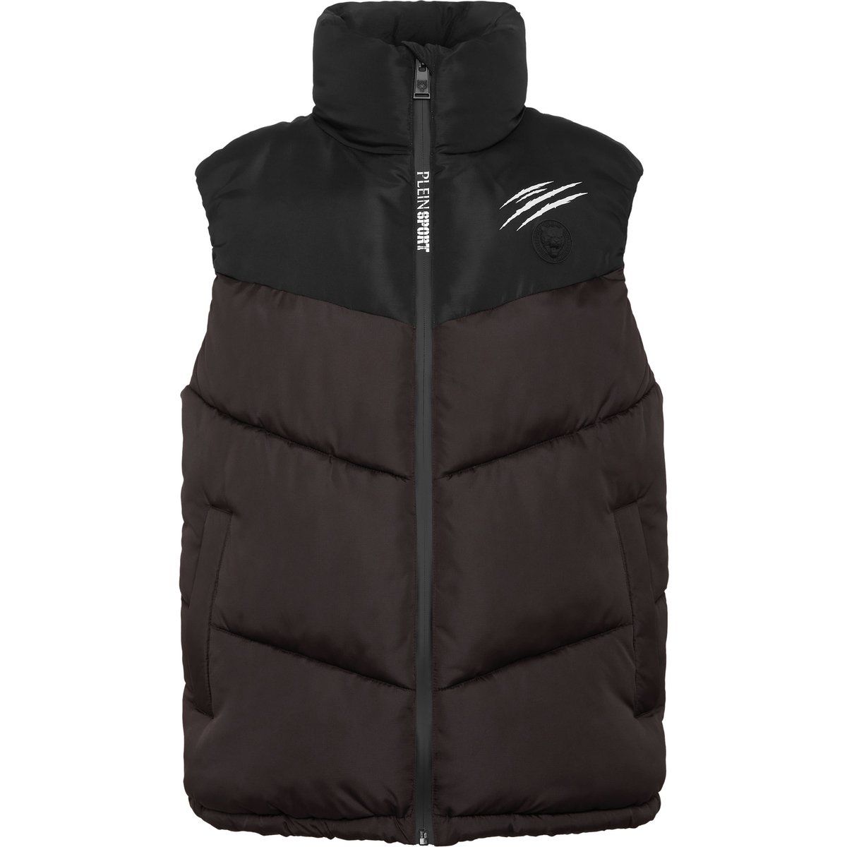 Gesteppte Puffer-Weste im Color-Block-Design