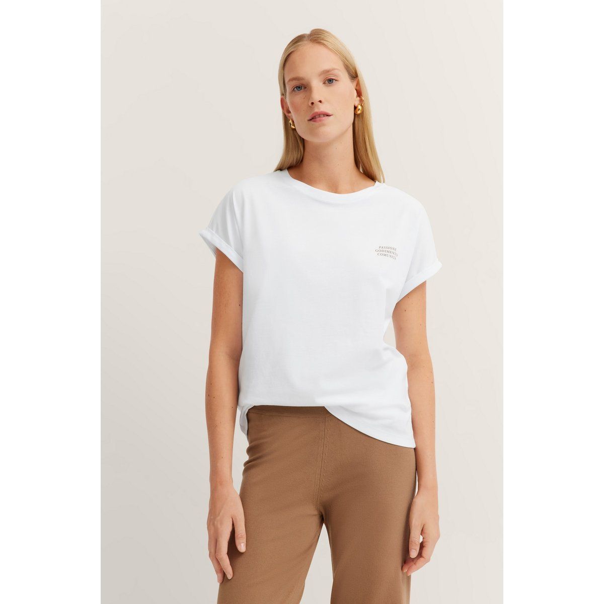 Minimalistisches Baumwoll-T-Shirt mit Grafik