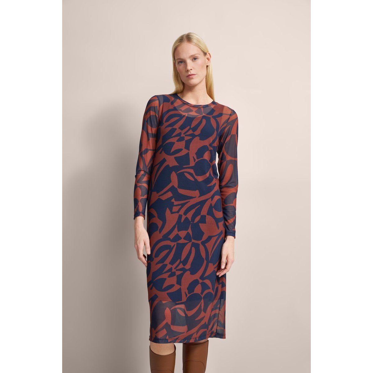 Midikleid mit grafischem Print