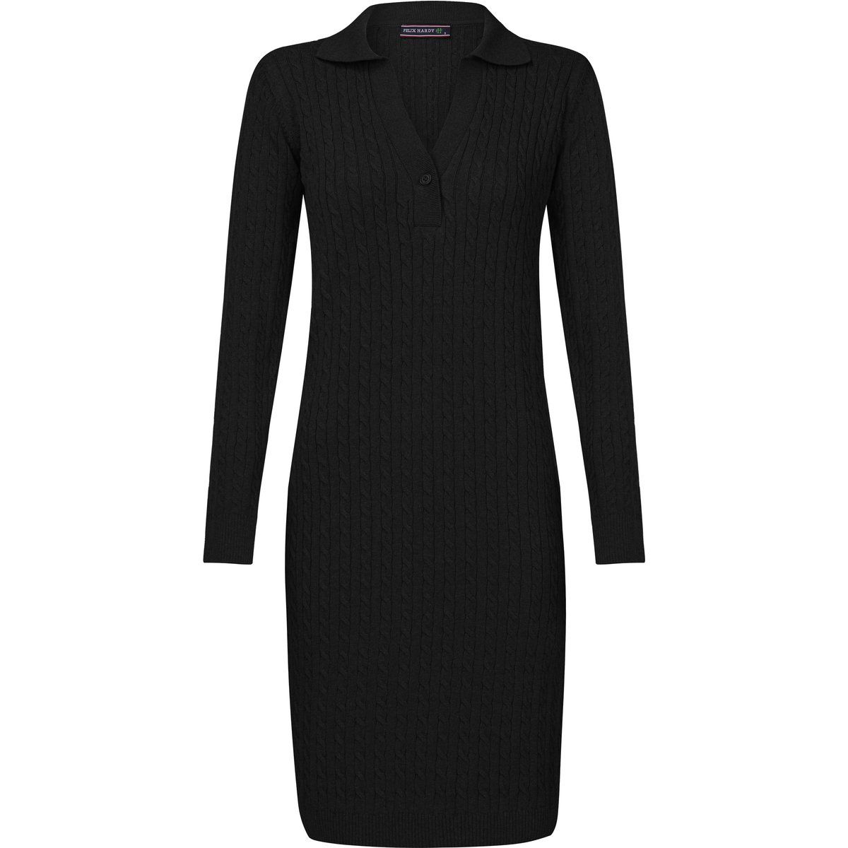 Feinstrick-Polokleid mit Zopfmuster