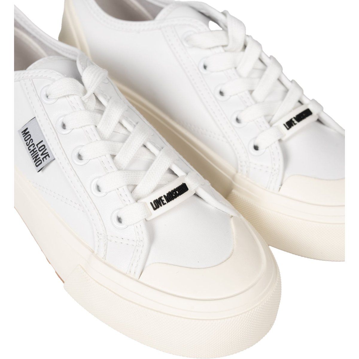 Leder-Sneaker mit Plateausohle