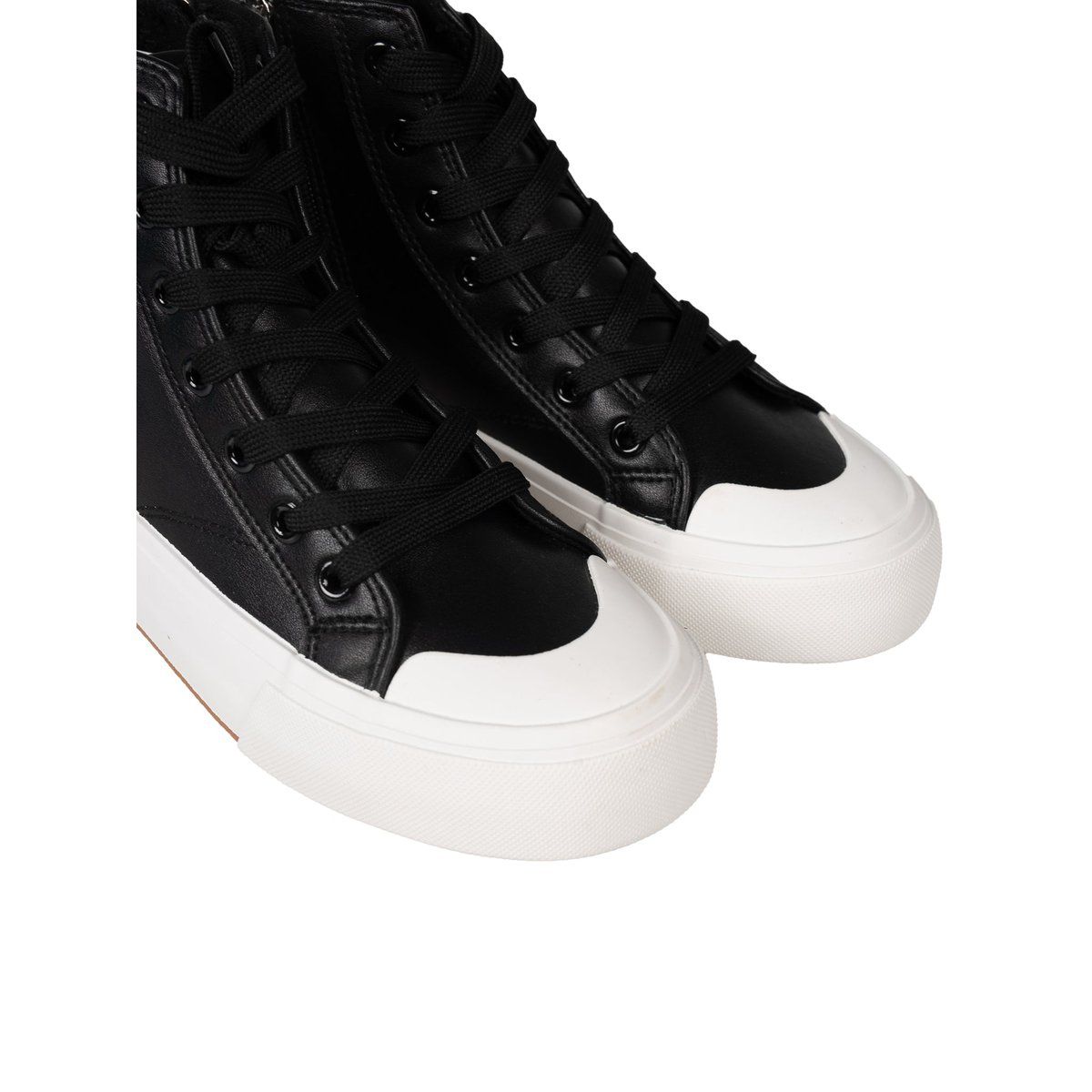 High-Top Leder-Sneaker mit seitlichem Reißverschluss