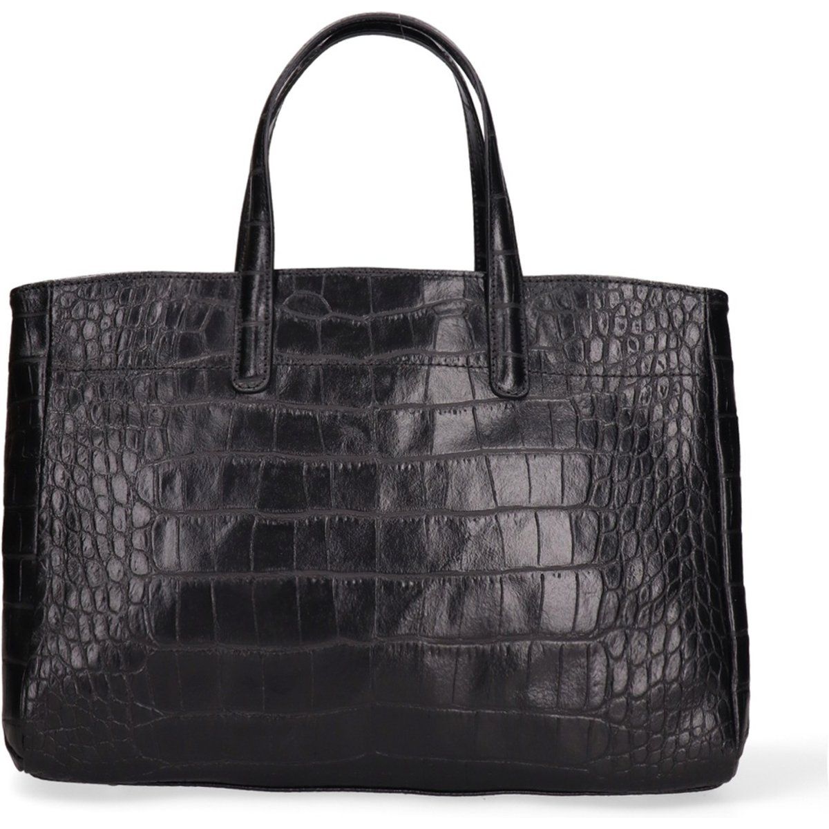 Elegante Leder-Shopper in Kroko-Optik