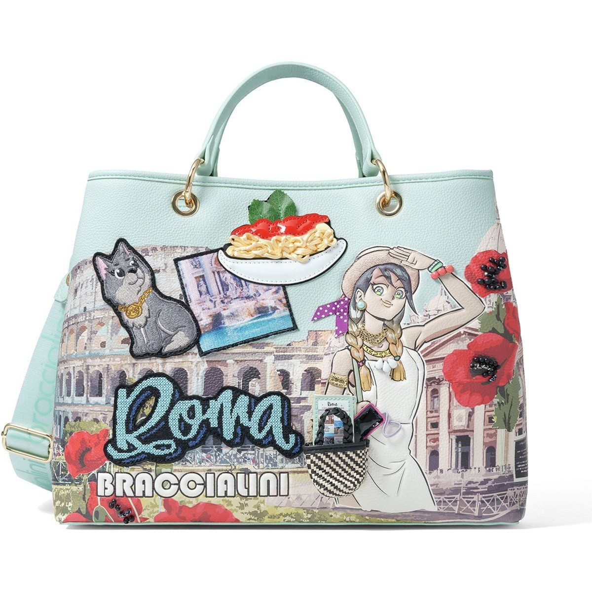 Lebhafte strukturierte Henkeltasche