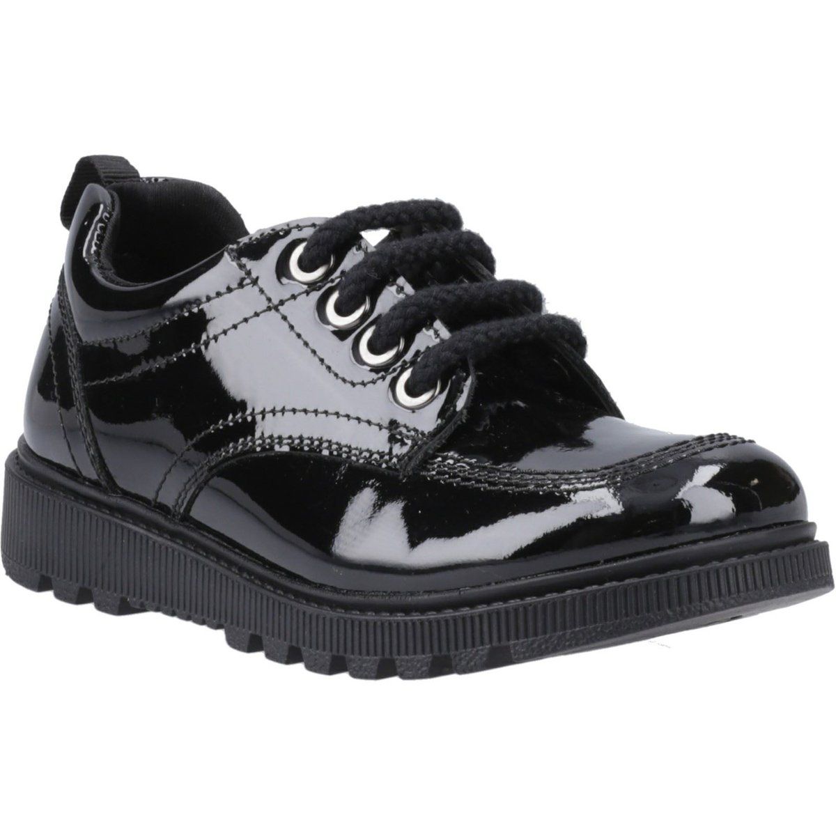 Lackleder-Schuhe mit Profilsohle