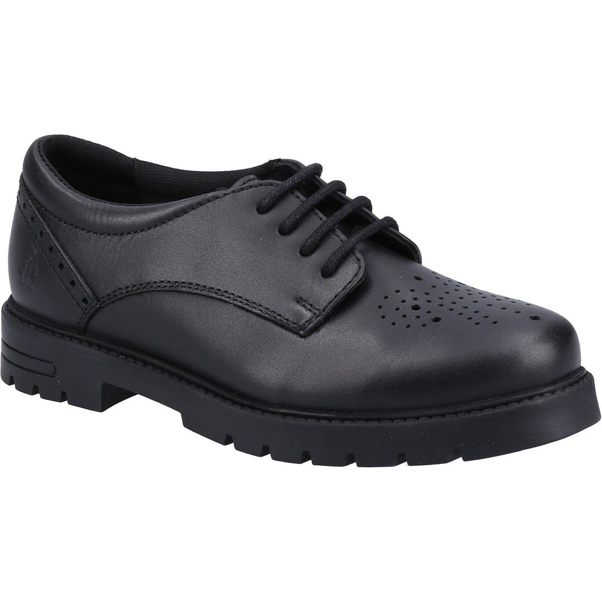 Klobige Leder-Schnürschuhe mit Budapester-Muster