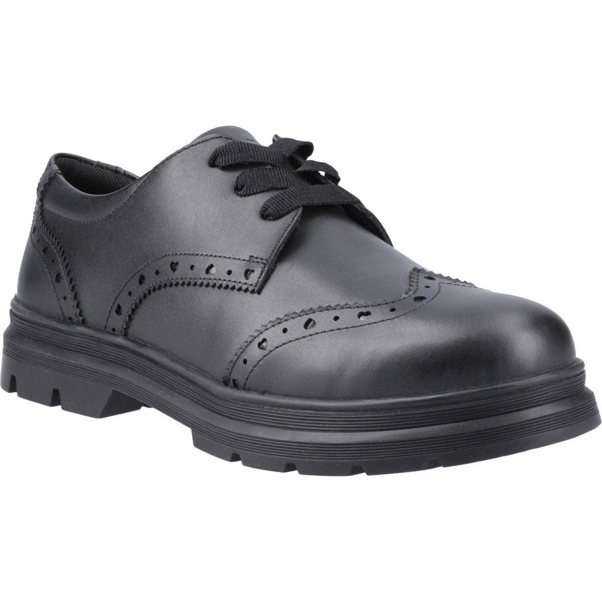 Leder-Brogues mit Flügelkappe und Profilsohle