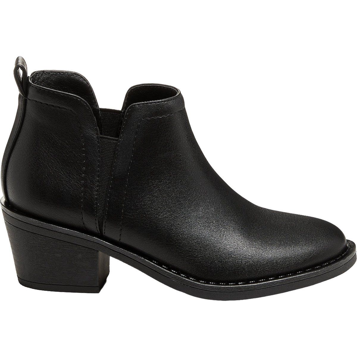 Schwarze Stiefeletten mit Blockabsatz