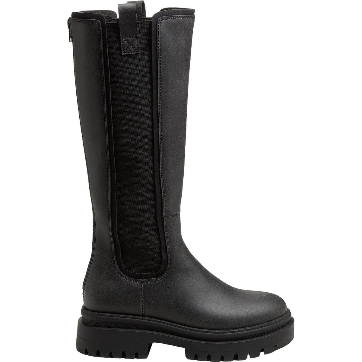 Kniehohe Chelsea-Boots mit Profilsohle