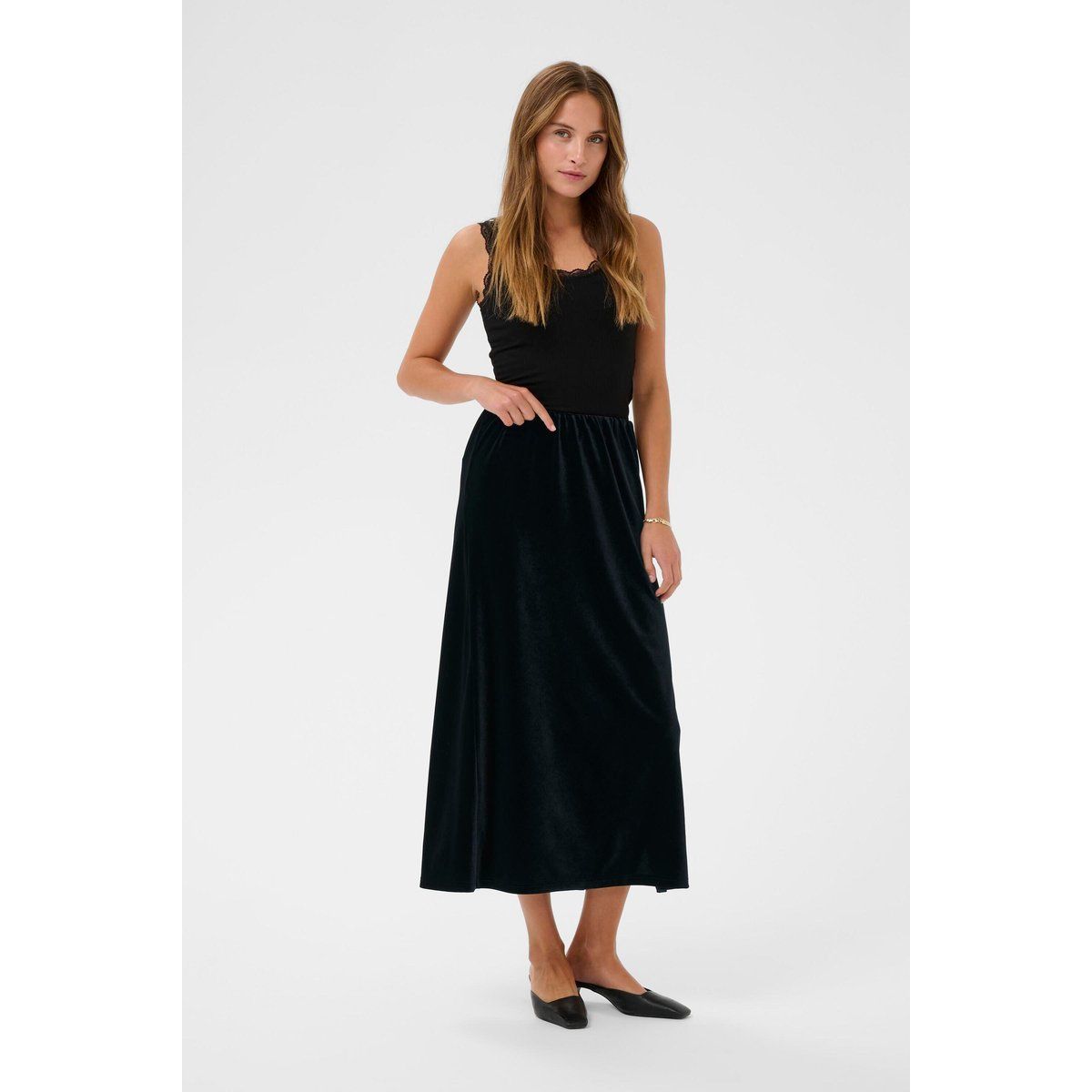 Eleganter Samt-Maxirock