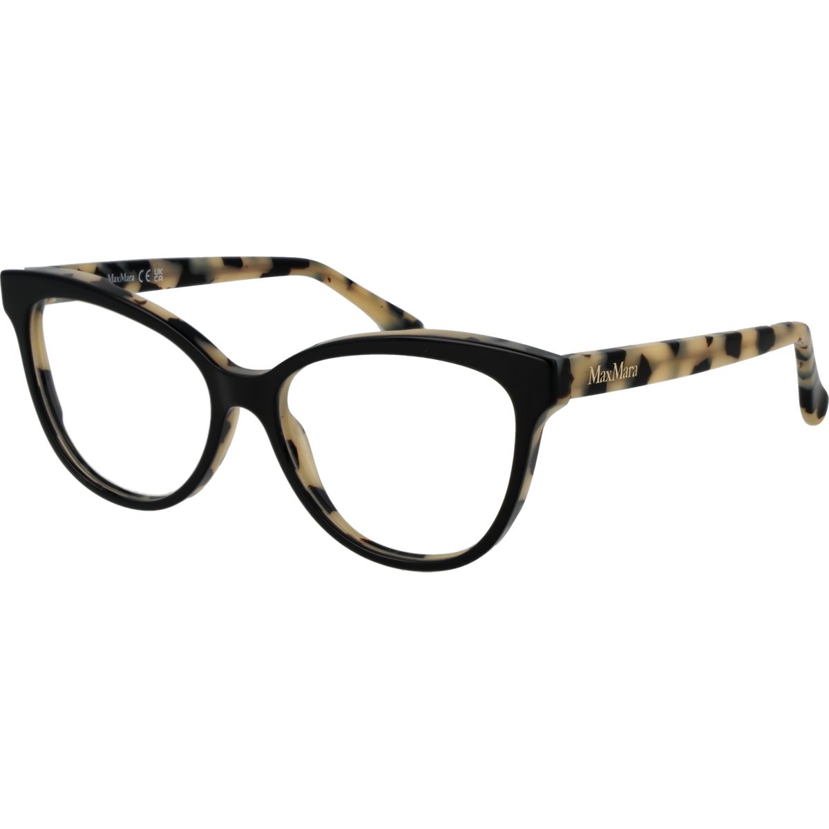 Cat-Eye Brille mit gemusterten Bügeln