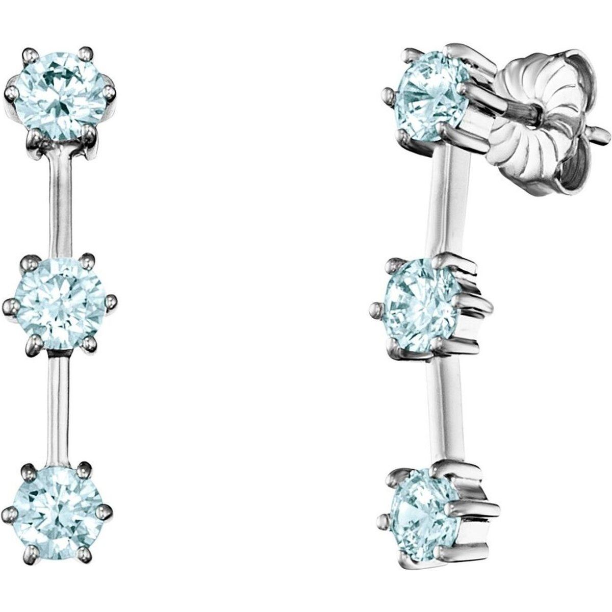 Elegante Dreifach-Zirkonia-Ohrstecker
