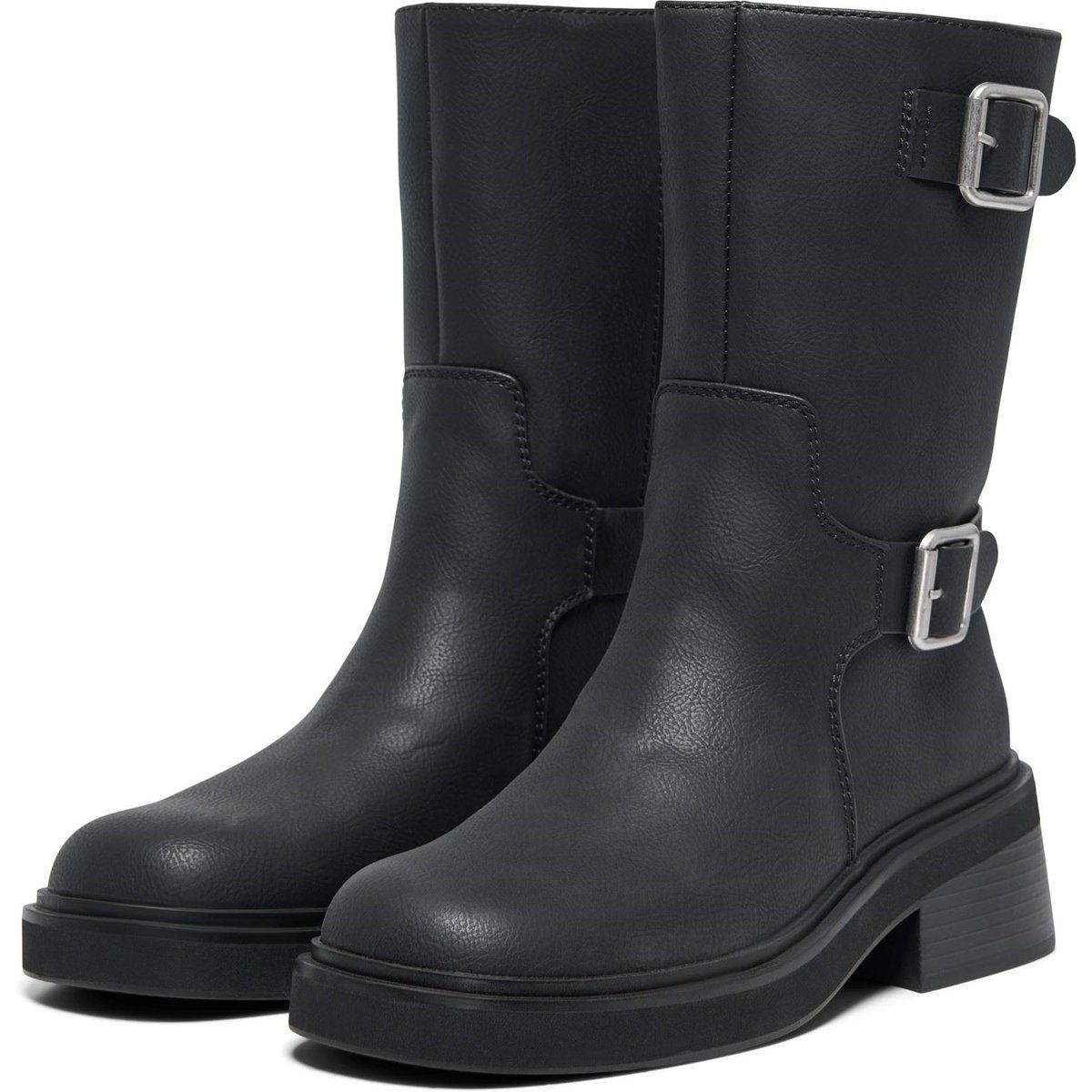Mittelhohe Biker-Boots mit Schnallen