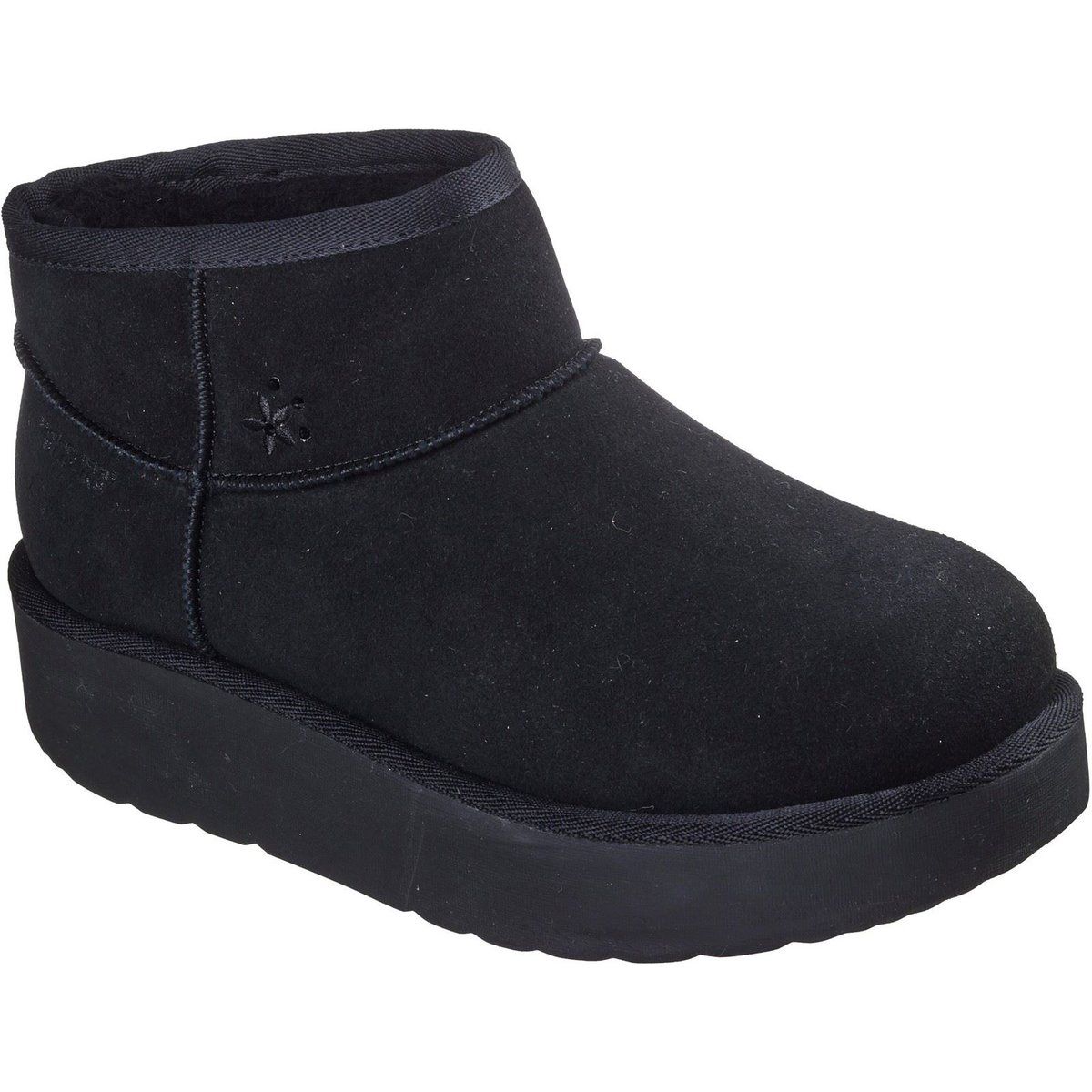Gemütliche Plateau Leder Stiefeletten