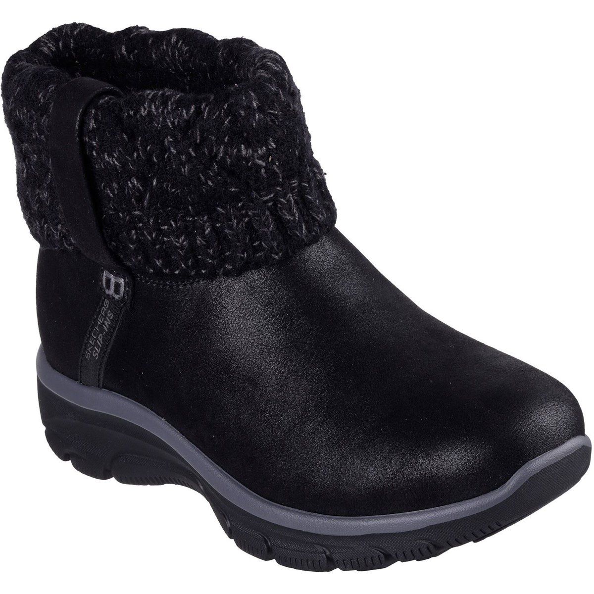 Stiefeletten mit Strickkragen