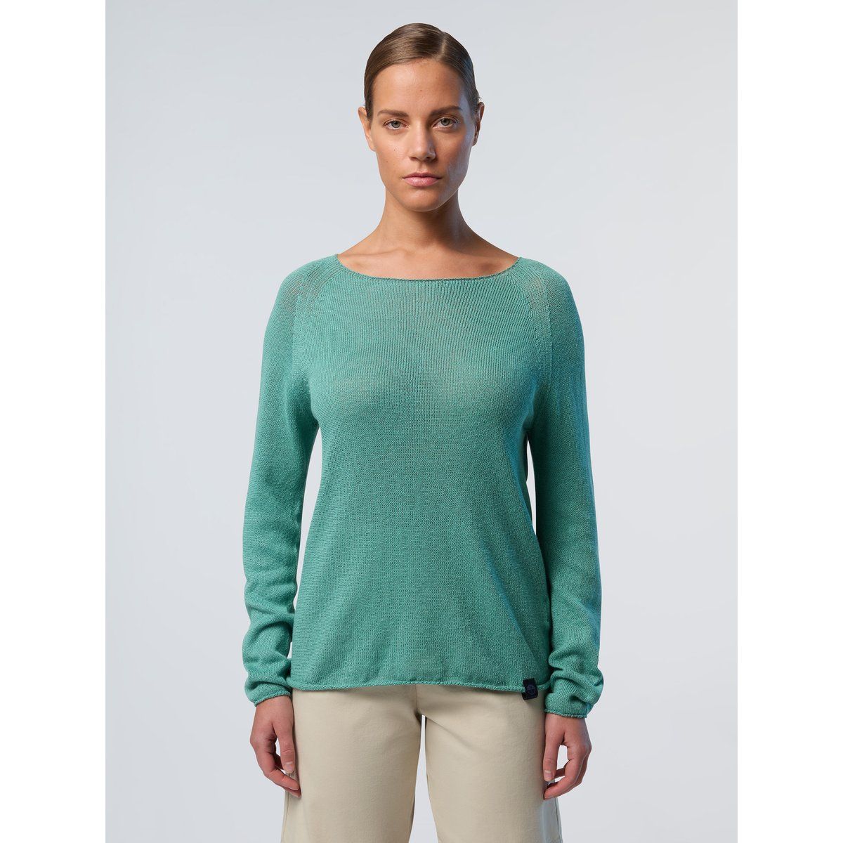 Leichter Strickpullover mit U-Boot-Ausschnitt