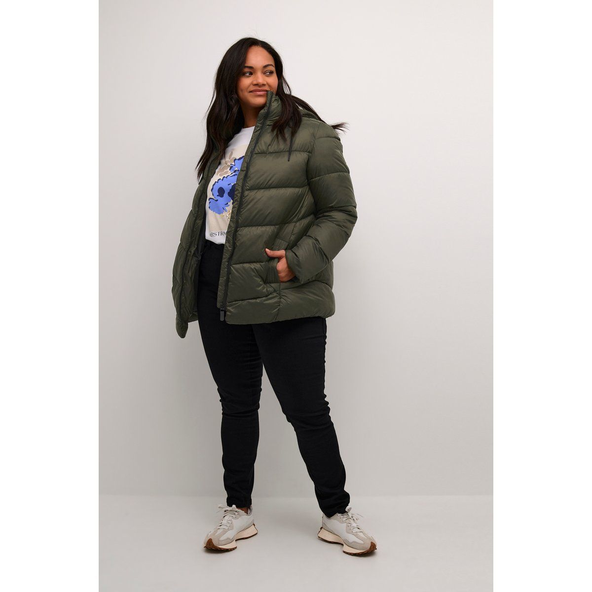Gesteppte Pufferjacke mit Kapuze
