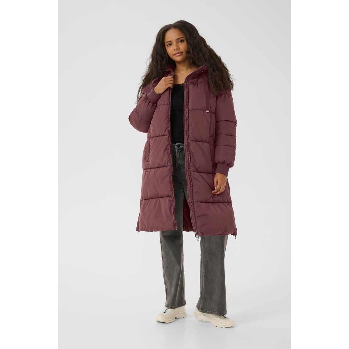Oversize Gesteppter Langer Puffer-Mantel